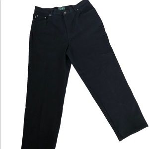 Lauren Jeans Co. Ralph Lauren COTTON Crop Pants Black Women’s Size 16W